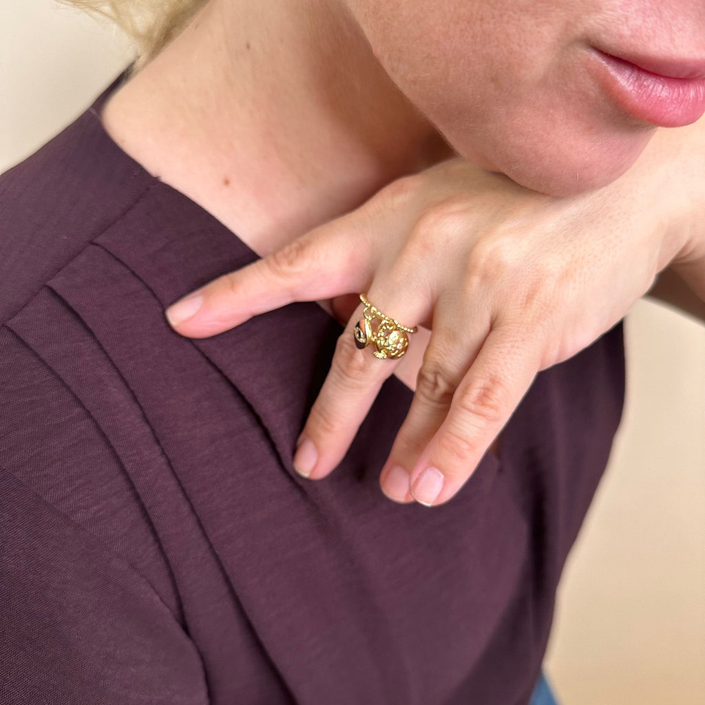 18k Gold Filled Protection Charms Ring