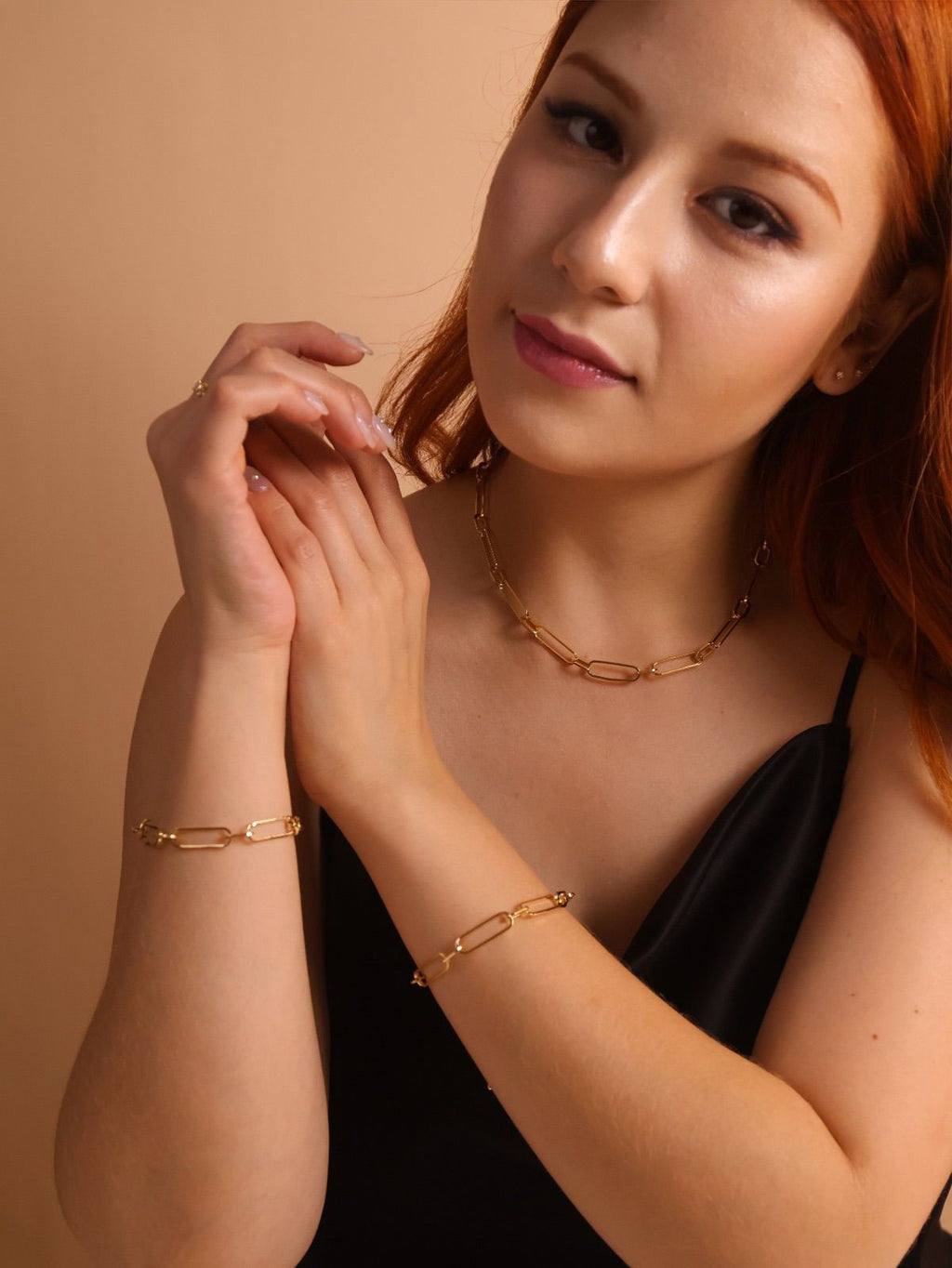 18k Gold Filled Oversized Paperclip Necklace