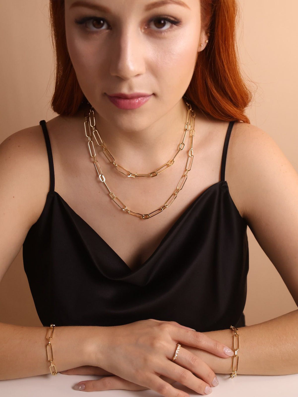 18k Gold Filled Oversized Paperclip Necklace