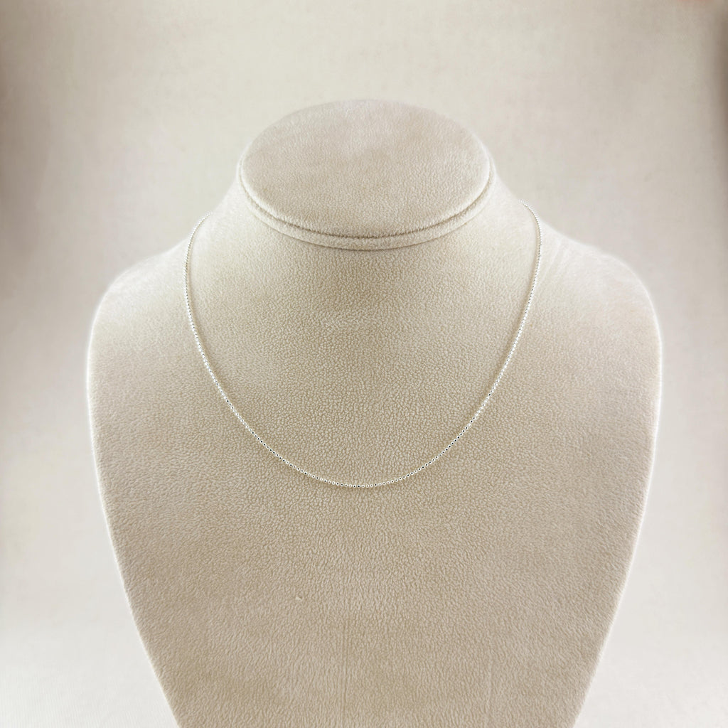 Sterling Silver Diamond Cut Bead Chain 1.0mm