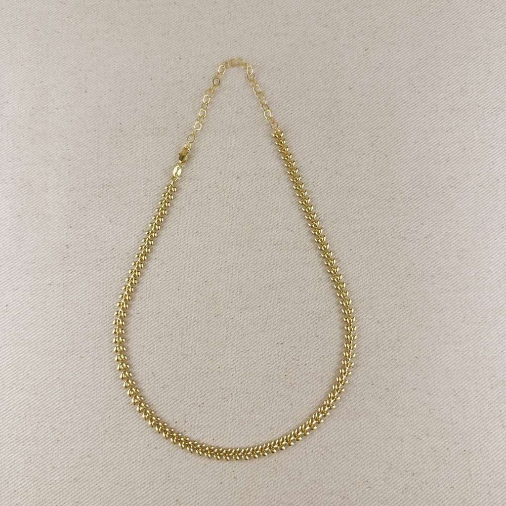 18k Gold Filled Leaf Choker Necklace