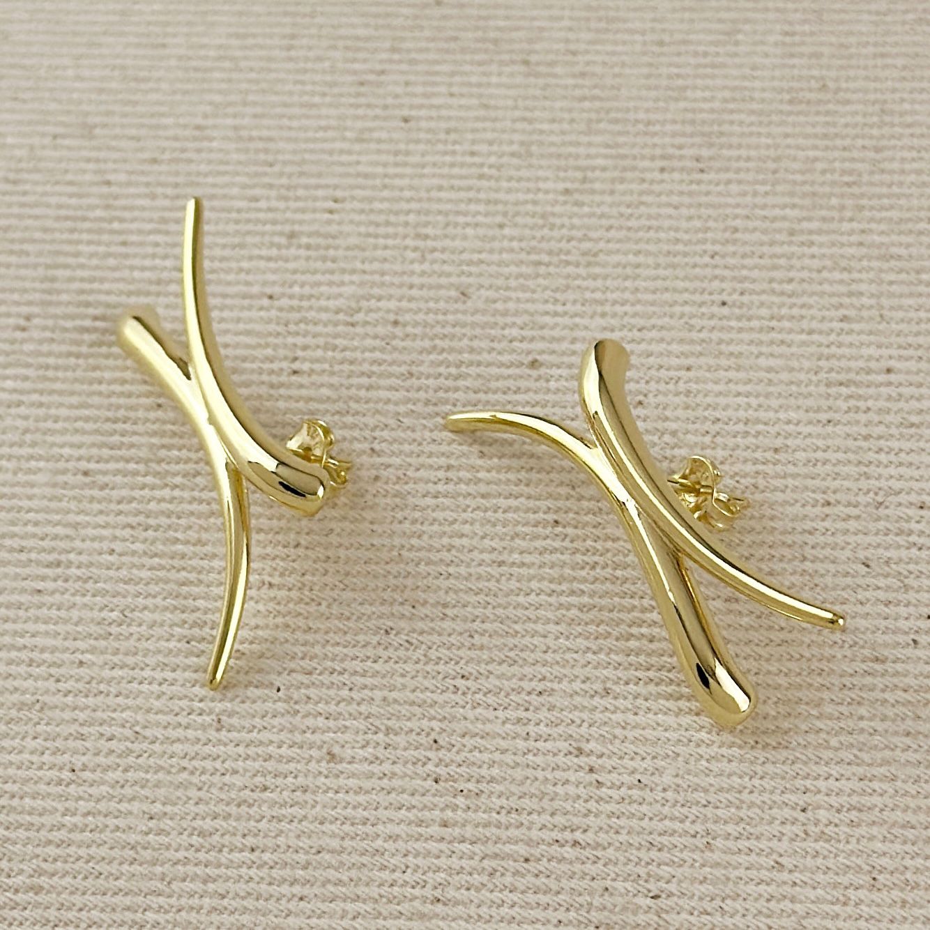 18k Gold Filled Oversized X Earrings