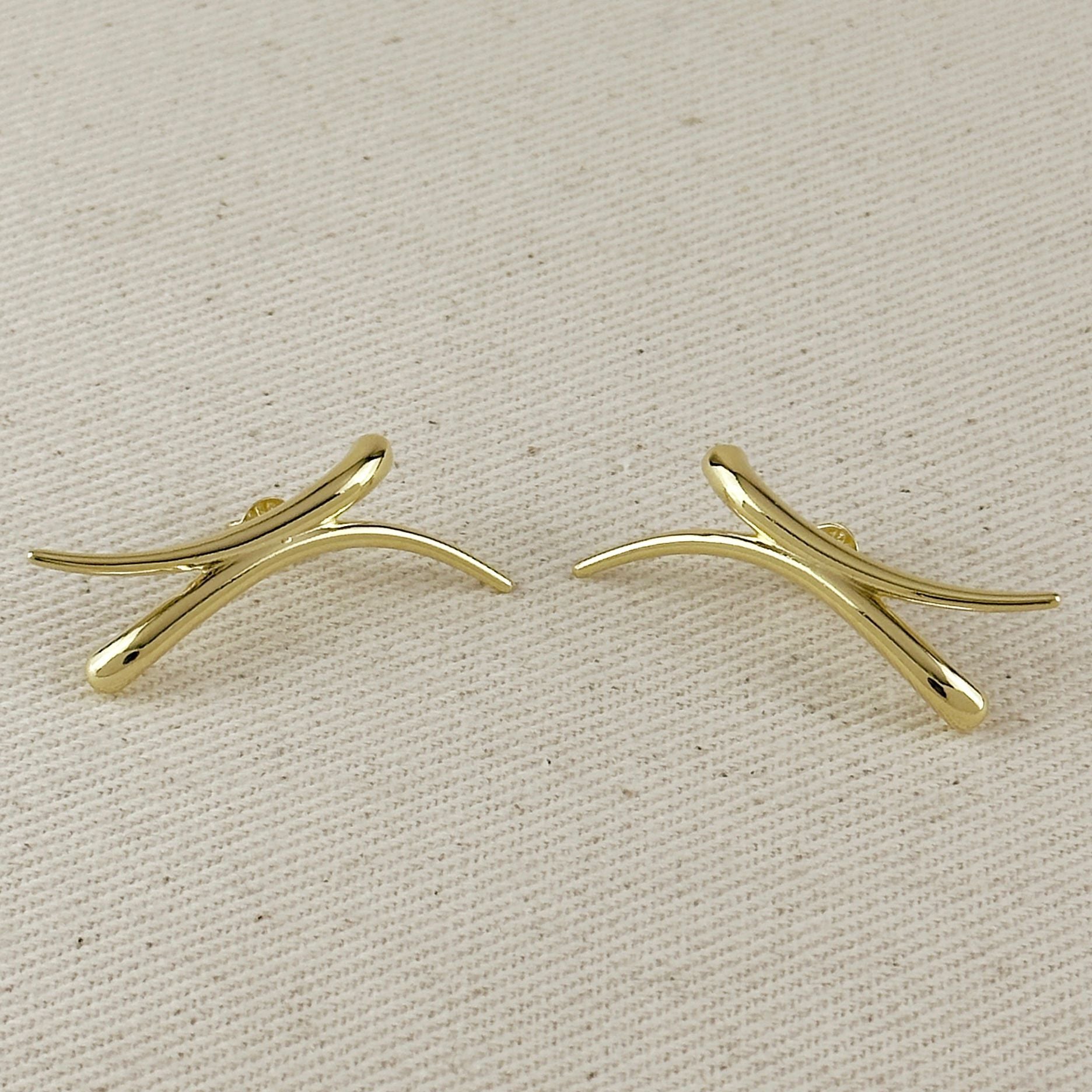 18k Gold Filled Oversized X Earrings