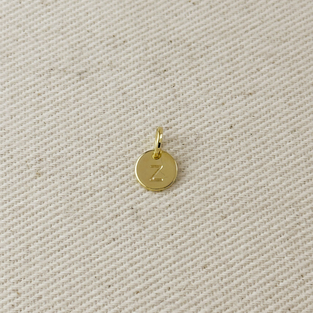 Stamped Tiny Initial Letter Charm in 18k Gold Filled Complete Alphabet