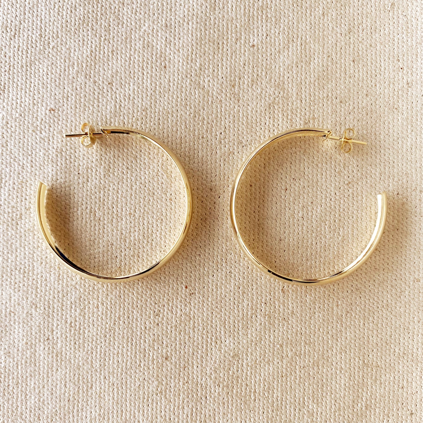 18k Gold Filled 40mm Hollow C-Hoop Earrings