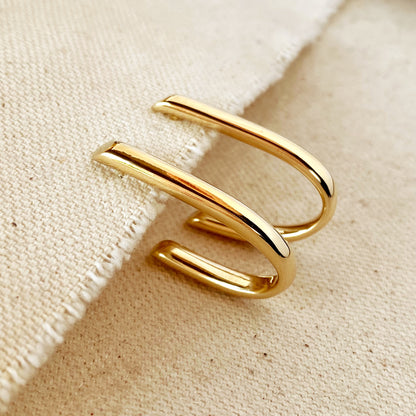 18k Gold Filled J Hoop Earrings