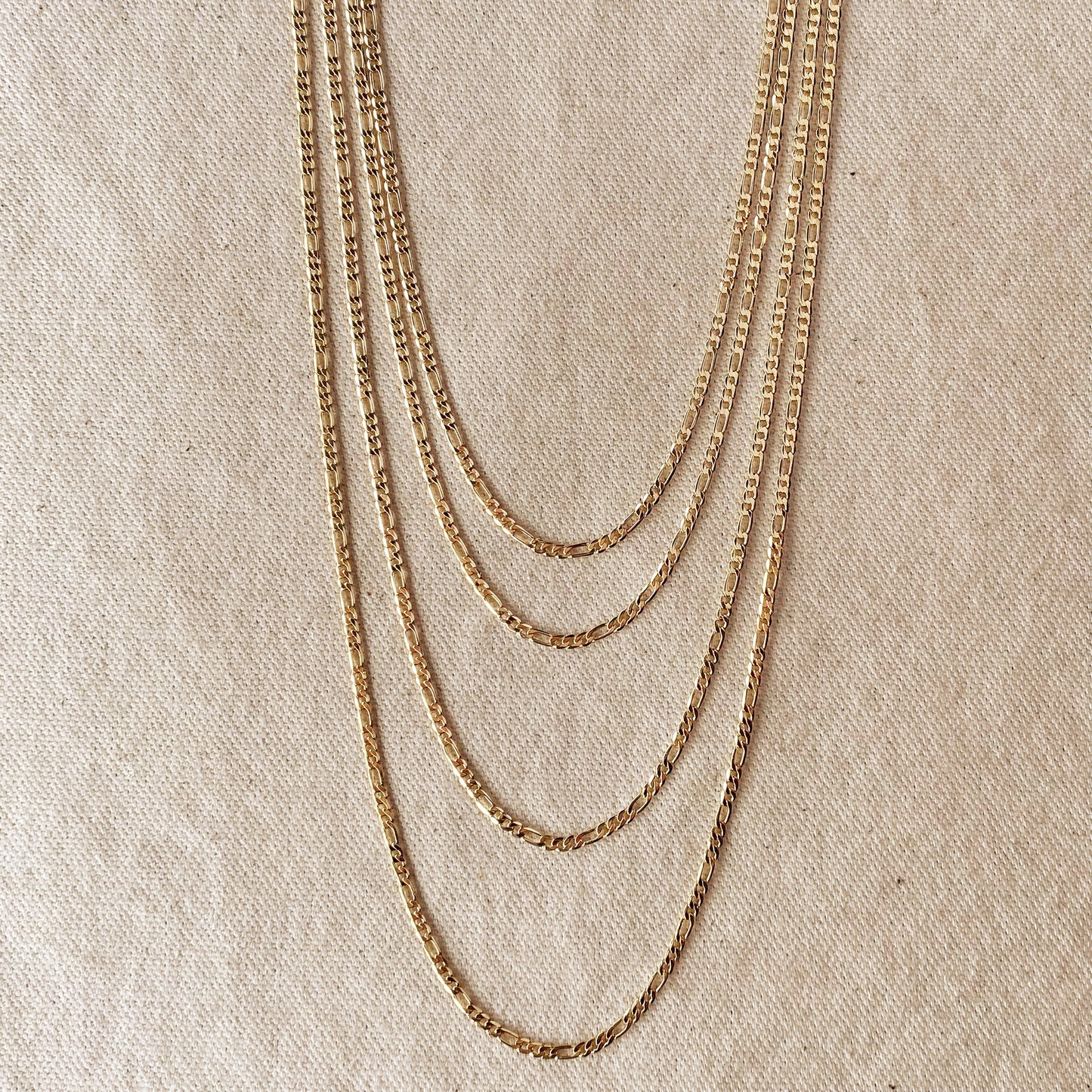 18k Gold Filled 2.5mm Flat Figaro Chain