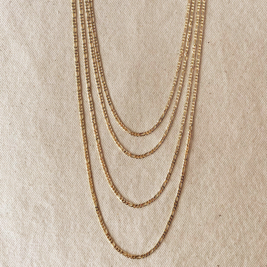18k Gold Filled 2.5mm Flat Figaro Chain