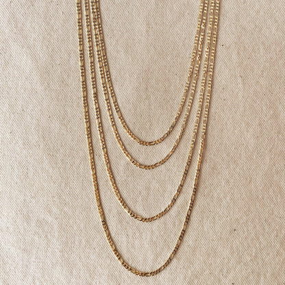 18k Gold Filled 2.5mm Flat Figaro Chain