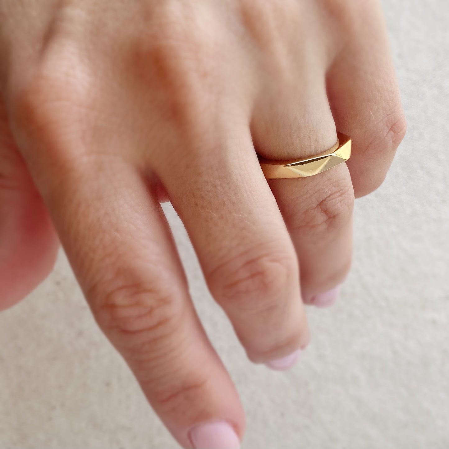 18k Gold Filled Faceted Band Ring
