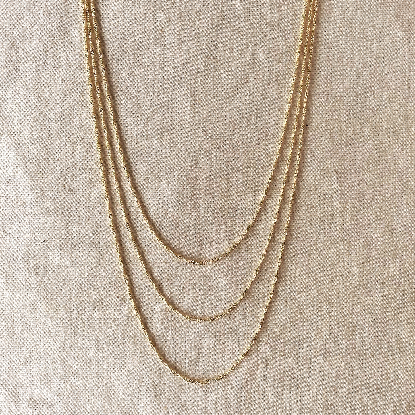 18k Gold Filled 1.7mm Singapore Chain