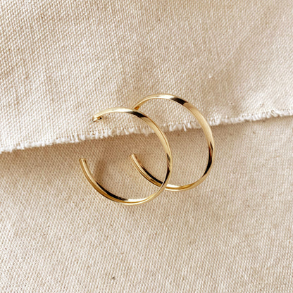 18k Gold Filled 40mm Hollow C-Hoop Earrings