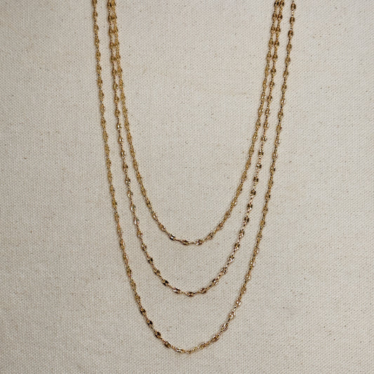 18k Gold Filled 3mm Mini Puffy Links Chain
