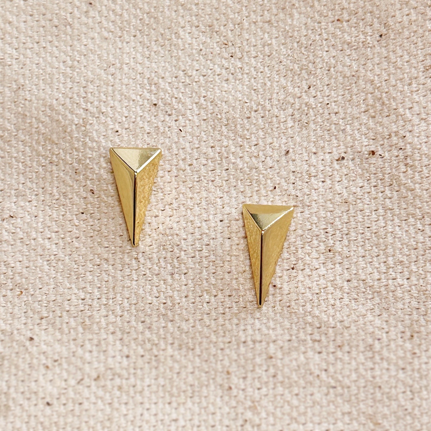 Elongated Faceted Triangle Stackable Earrings