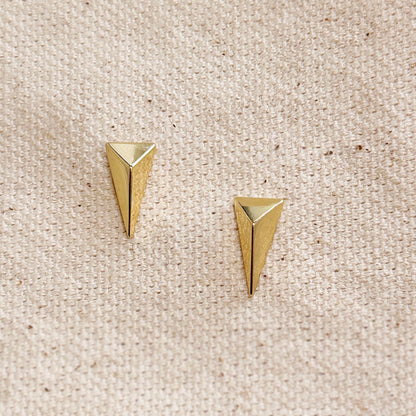 Elongated Faceted Triangle Stackable Earrings