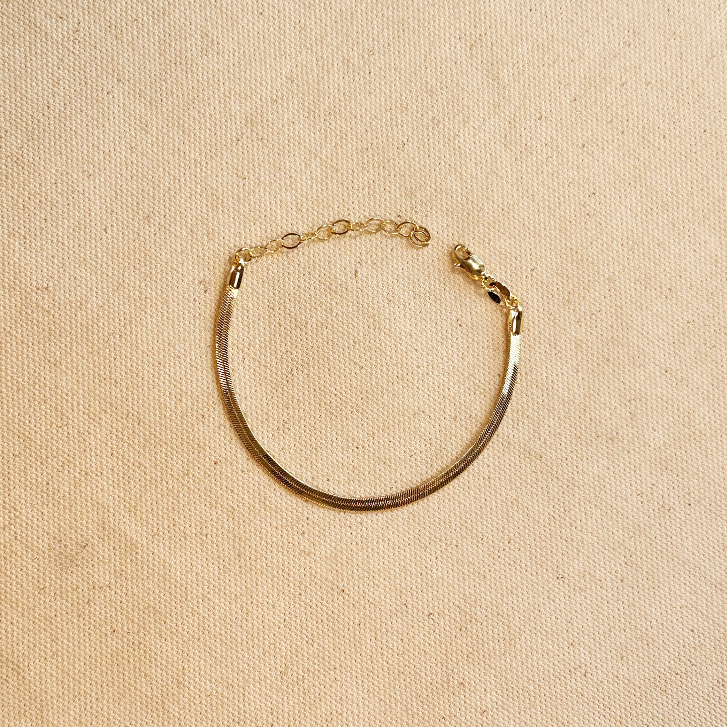 18k Gold Filled 3.0mm Thickness Herringbone Bracelet