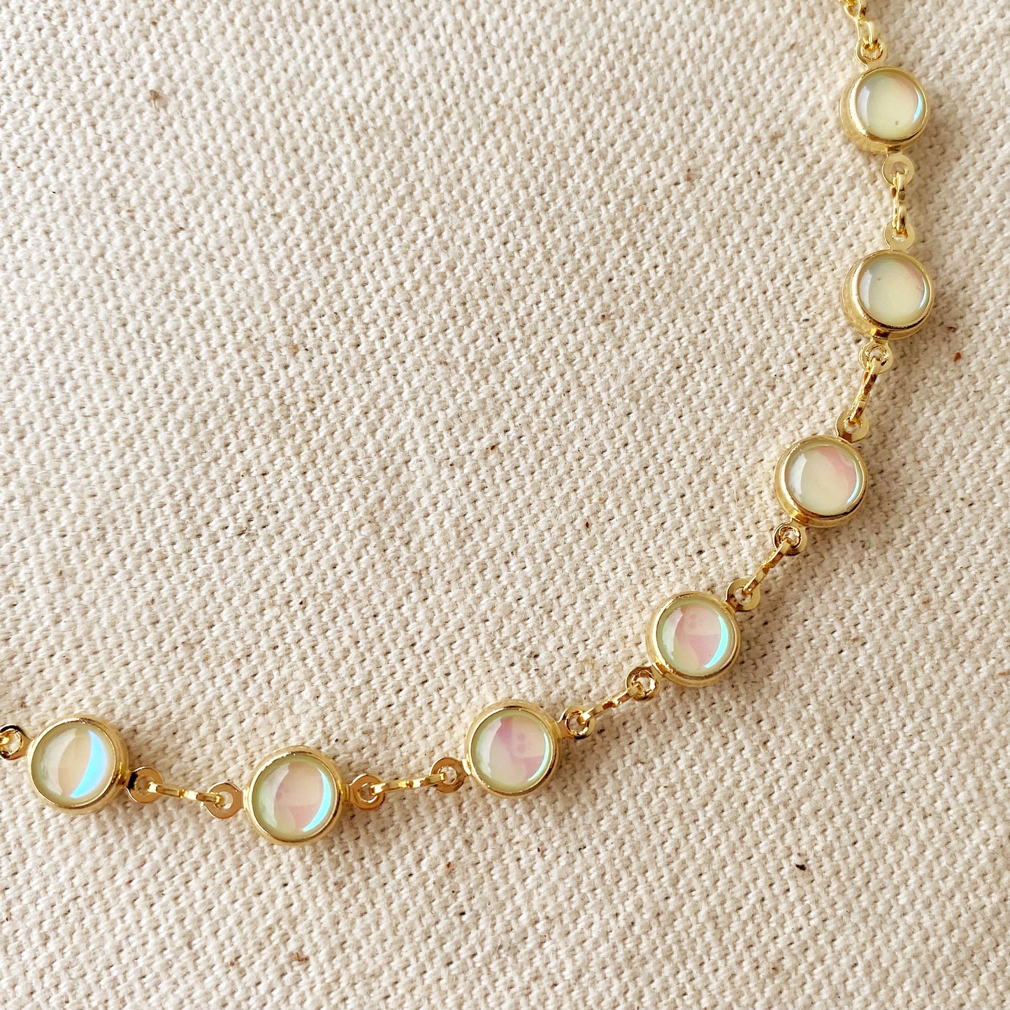 18k Gold Filled Rounded Opal Choker