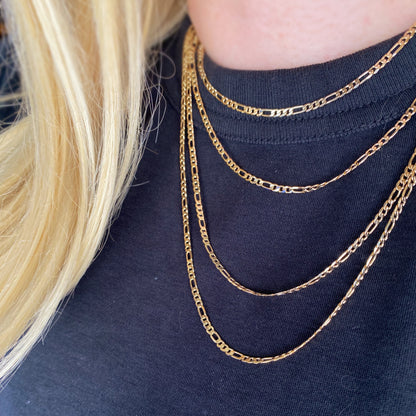 18k Gold Filled 2.5mm Flat Figaro Chain