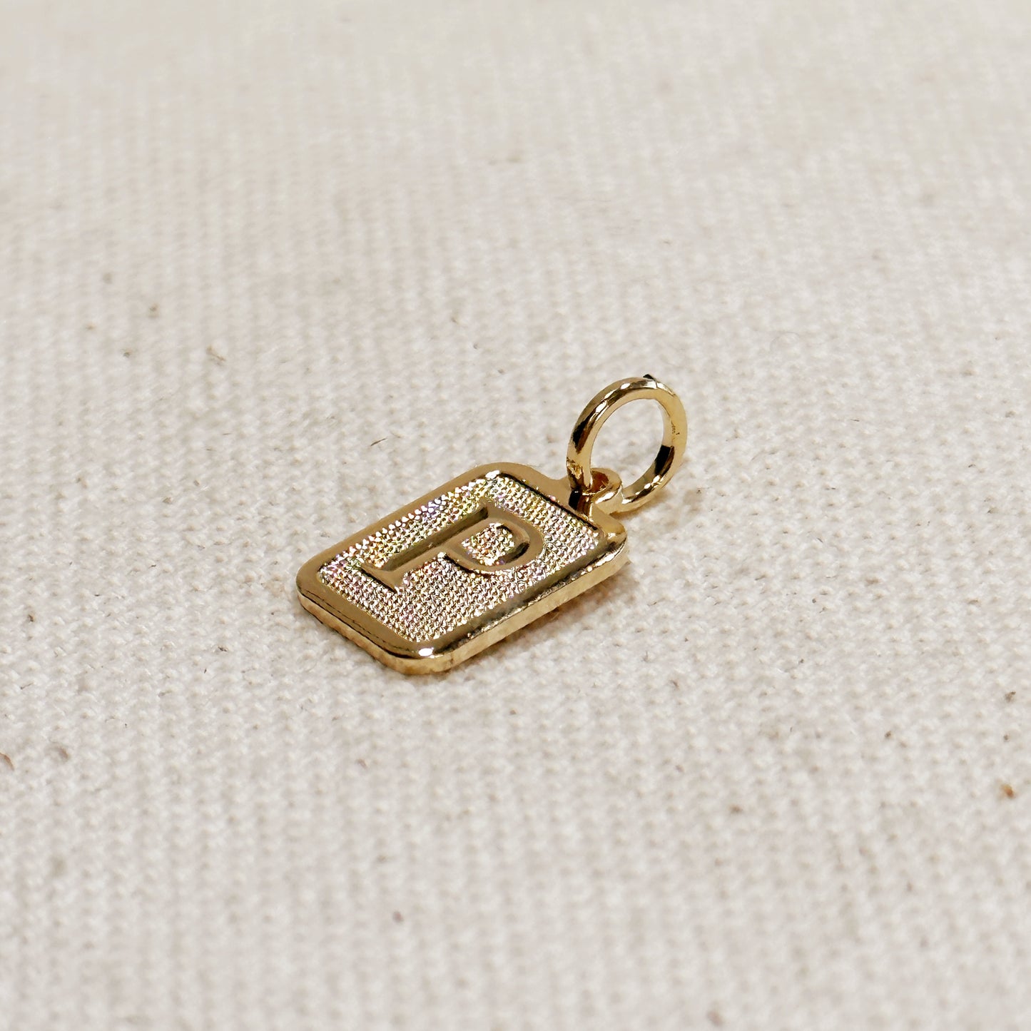 Textured Initial Plate Pendant