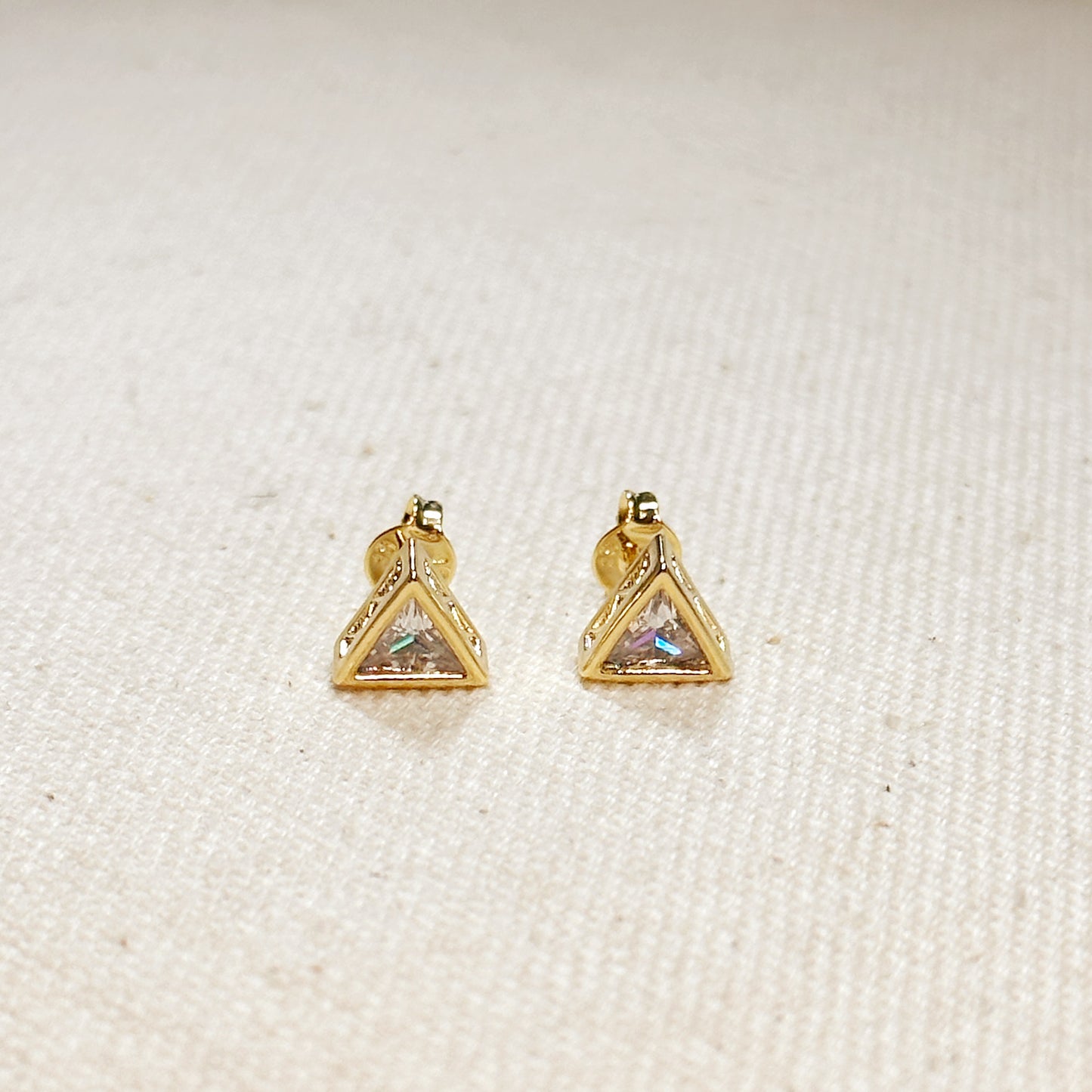 Triangle CZ Stud Earrings
