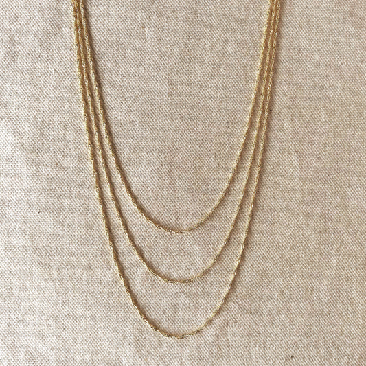 18k Gold Filled 1.3mm Singapore Chain