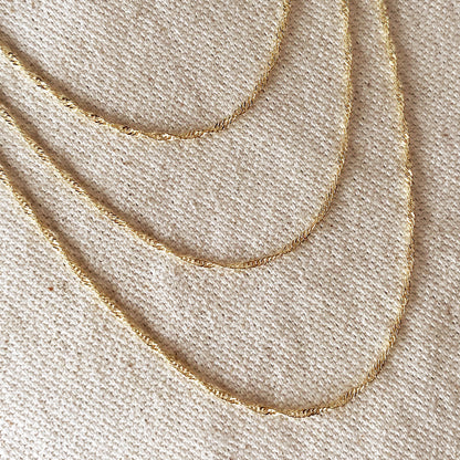 18k Gold Filled 1.7mm Singapore Chain