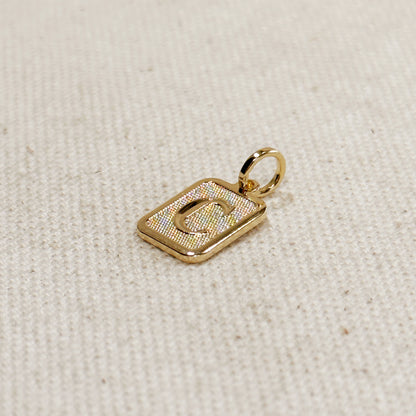 Textured Initial Plate Pendant