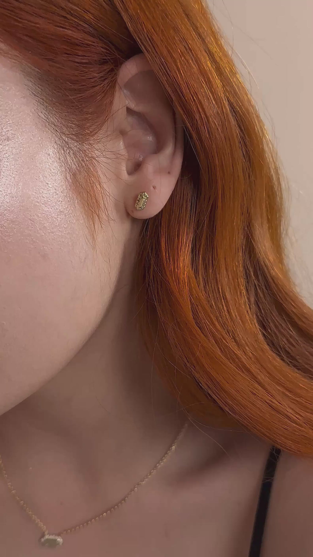 18k Gold Filled Mini Pointed Rectangle Plate Stud Earrings