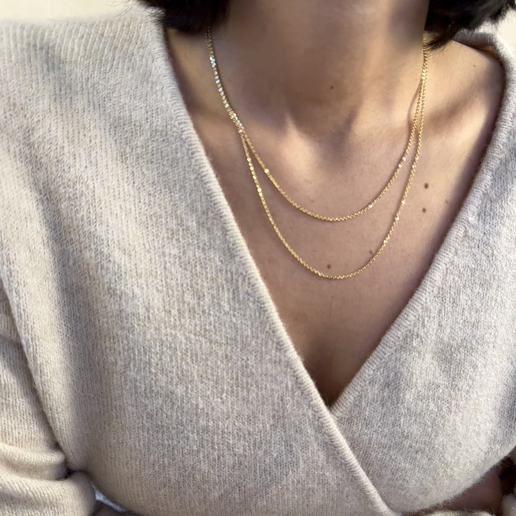 18k Gold Filled 1.45mm Cable Chain