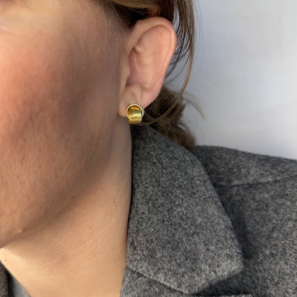 18k Gold Filled Wire Knot Stud Earrings