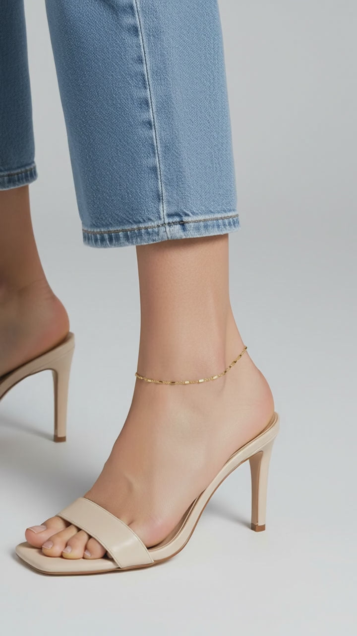 18k Gold Filled Mini Tube Chain Anklet