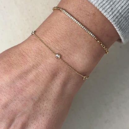 18k Gold Filled CZ Bezel Bracelet