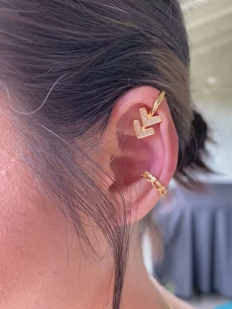 18k Gold Filled Cubic Zirconia Ear Cuff