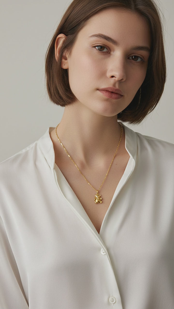 18k Gold Filled Teddy Bear Pendant