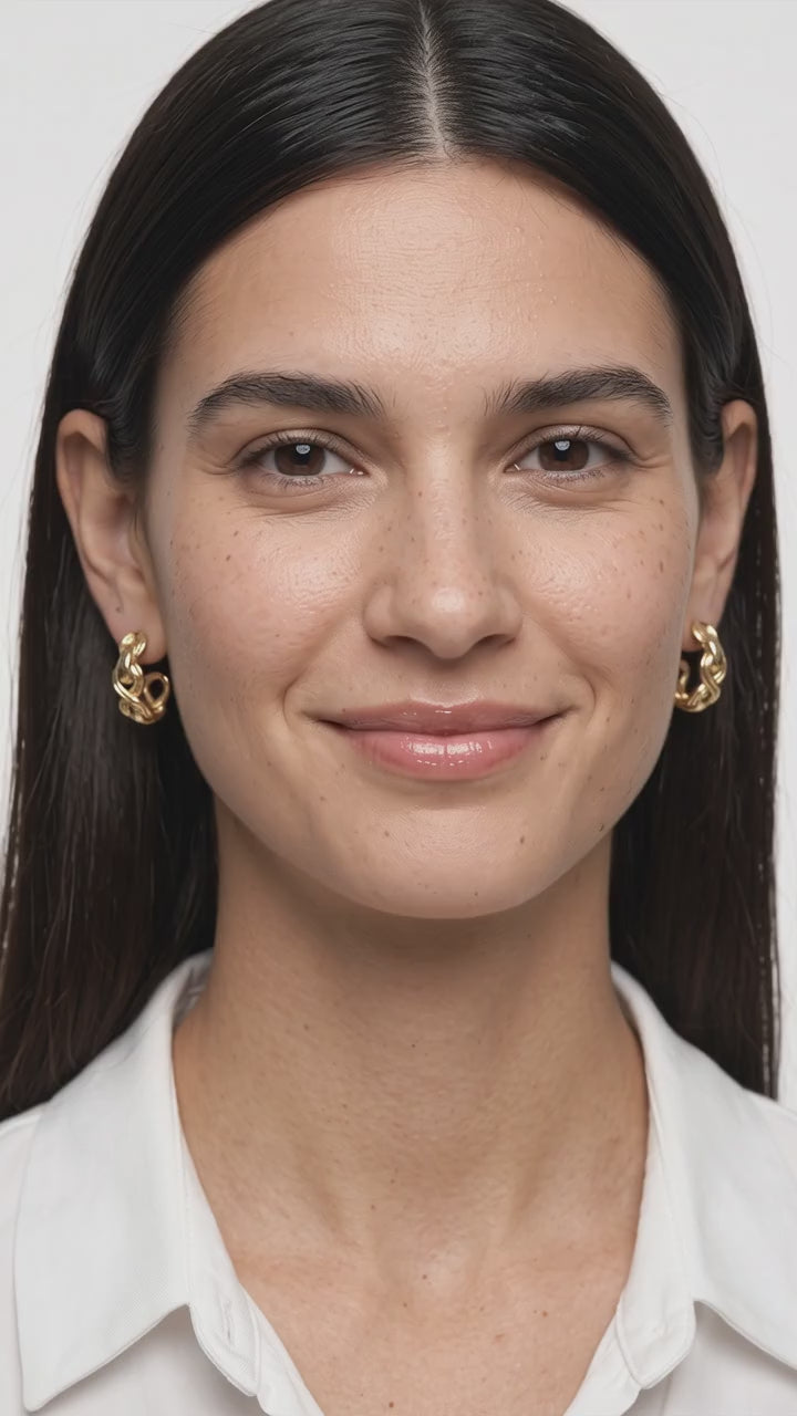 18k Gold Filled Braided Infinity C- Hoop Earrings