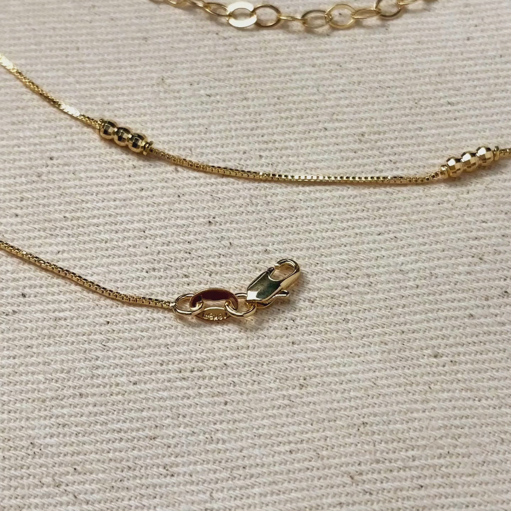 18k Gold Filled Bead Detailed Belly Chain