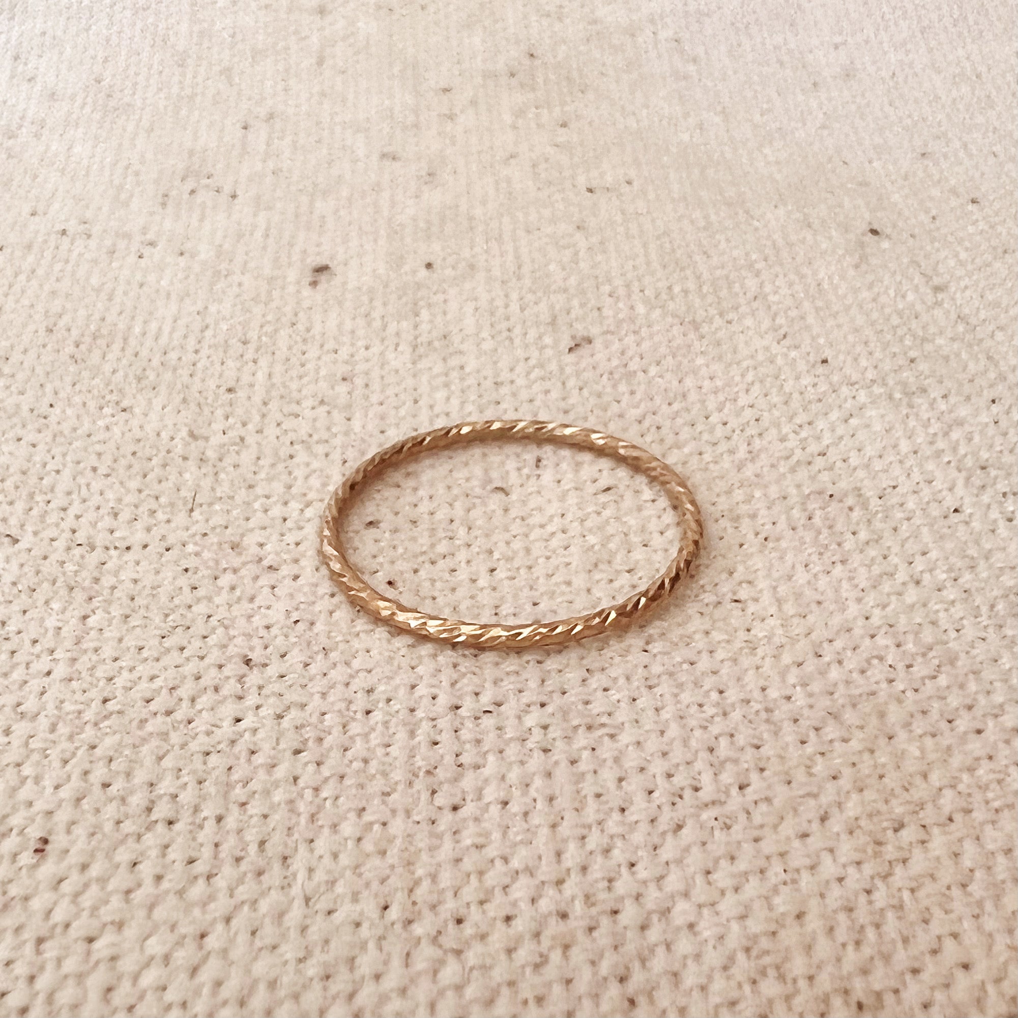 14k Gold Filled 1mm Sparkling Cut Stackable Ring Wholesale Jewelry – GoldFi