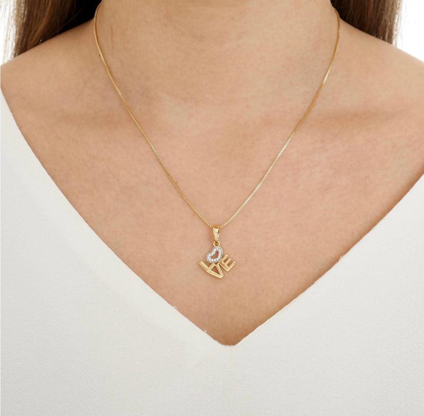 GoldFi 18K Gold Filled Love Letter Stack Necklace