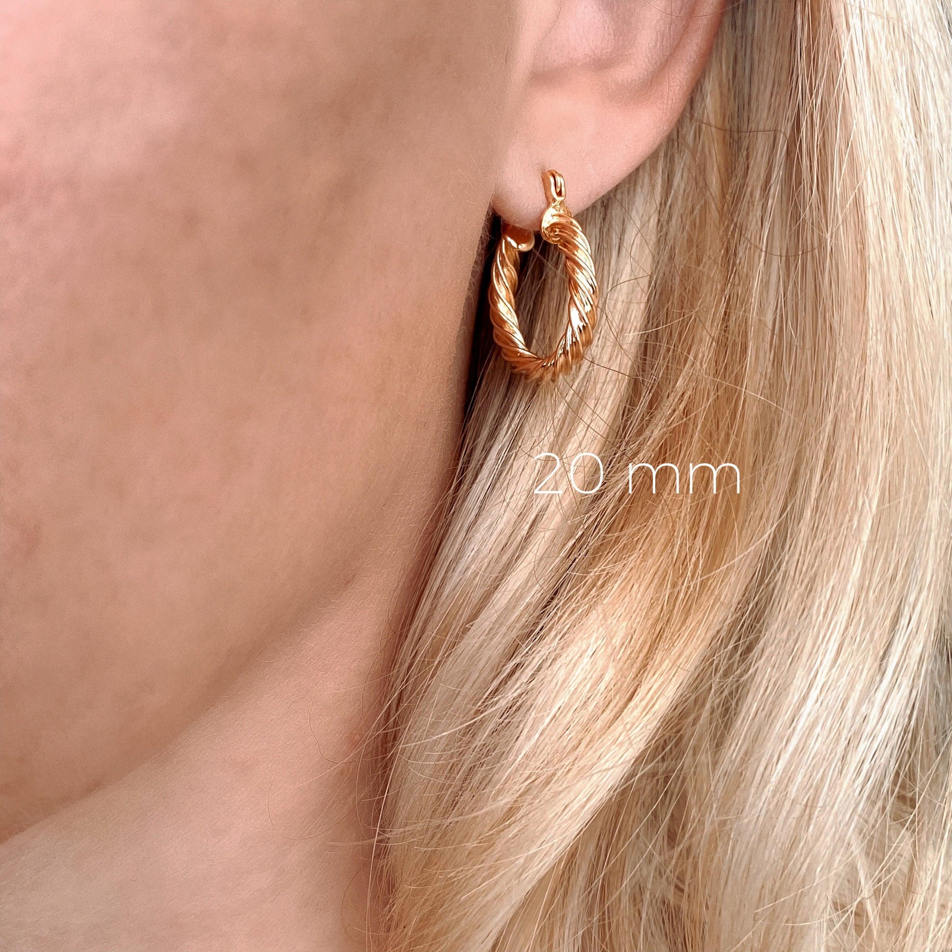 GoldFi 18k Gold Filled 15mm Twisted Hoop Earrings