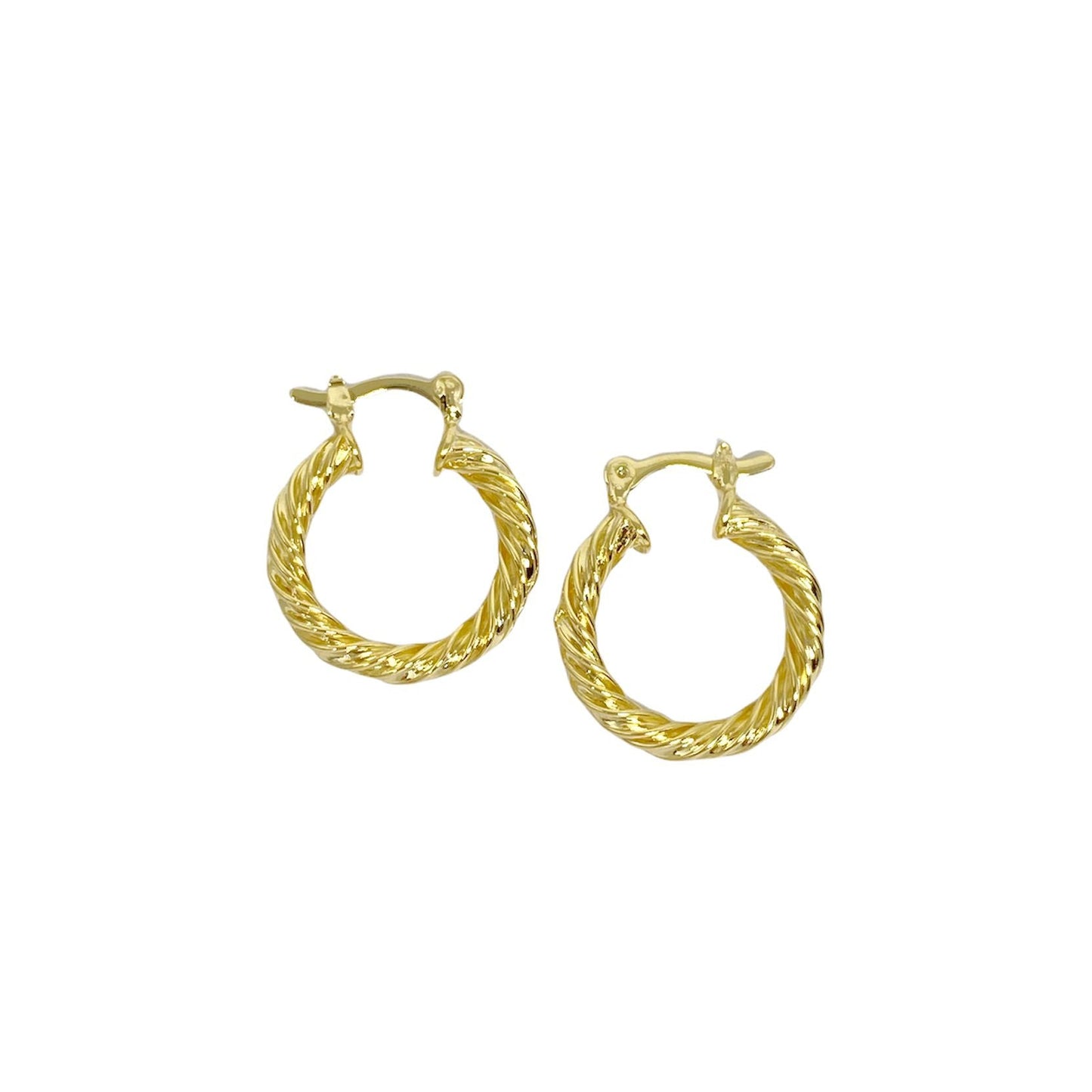 GoldFi 18k Gold Filled 15mm Twisted Hoop Earrings