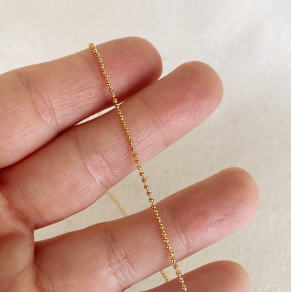 GoldFi 18k Gold Filled 1.0mm Ball Chain Diamond Cut Thin Delicate Chain