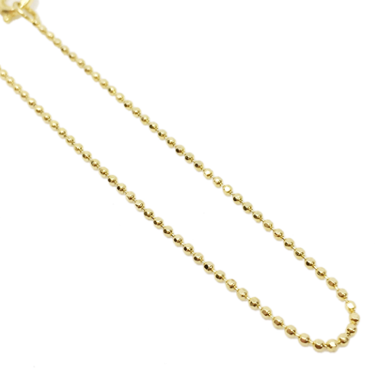 GoldFi 18k Gold Filled 1.0mm Ball Chain Diamond Cut Thin Delicate Chain