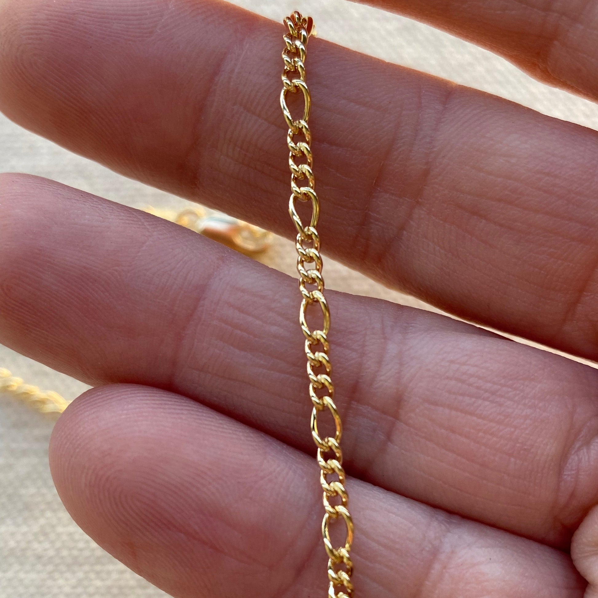 GoldFi 18k Gold Filled 2mm Rounded 3x1 Figaro Chain