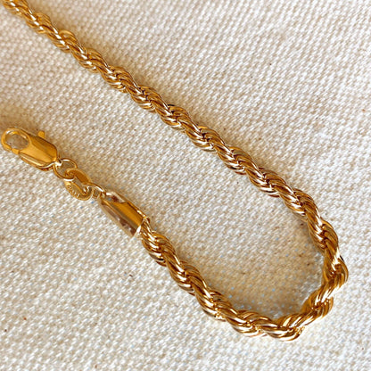 GoldFi 18k Gold Filled 4mm Rope Bracelet