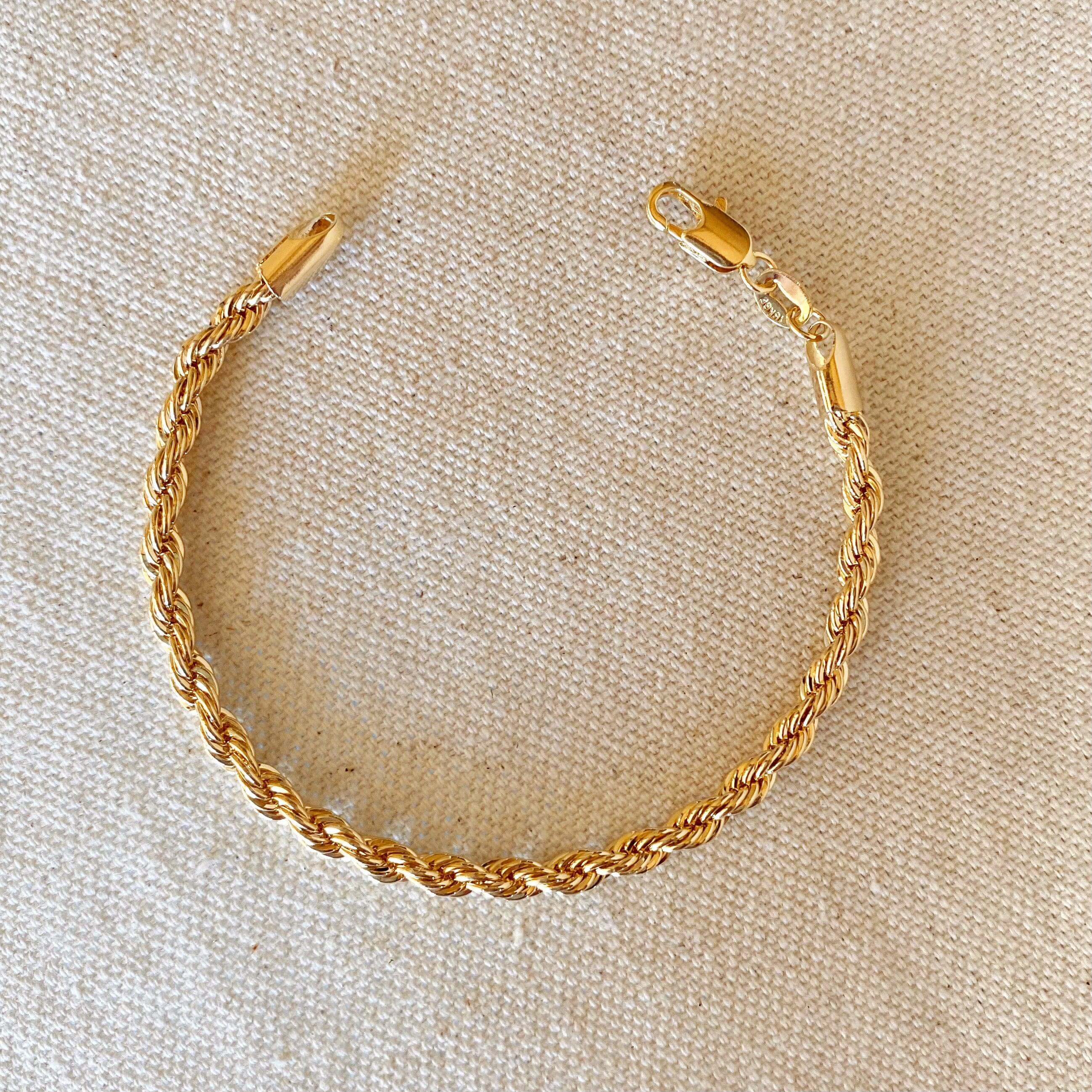 3mm Rope Bracelet - Gold – Huerta Jewelry