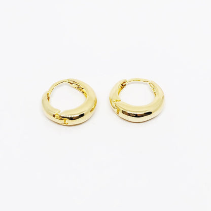 GoldFi 18k Gold Filled Artisan Style Clicker Hoop Earrings