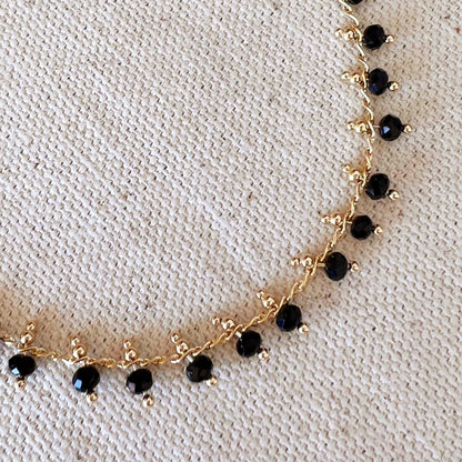 GoldFi 18k Gold Filled Black Beaded Bracelet