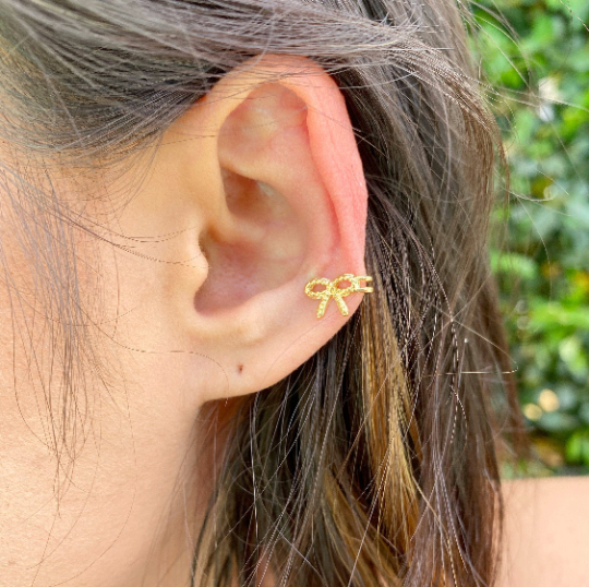 GoldFi 18k Gold Filled Bow Shape Dainty Ear Cuff