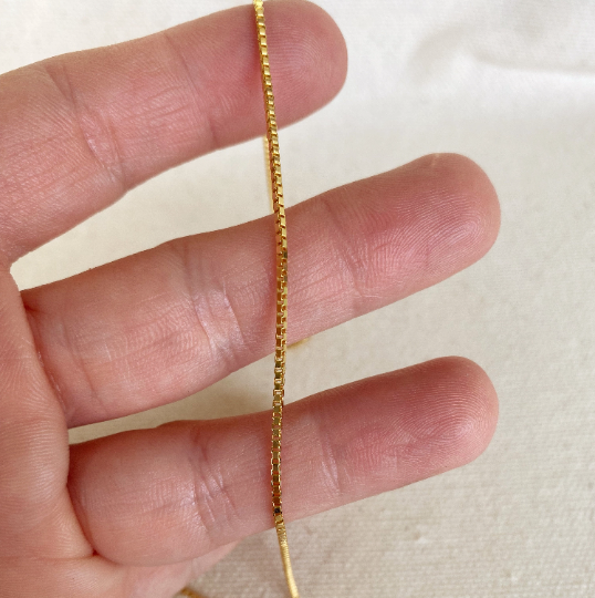 GoldFi 18k Gold Filled Box Chain 1.2mm Thickness Gold Chain Components Jewelry Making