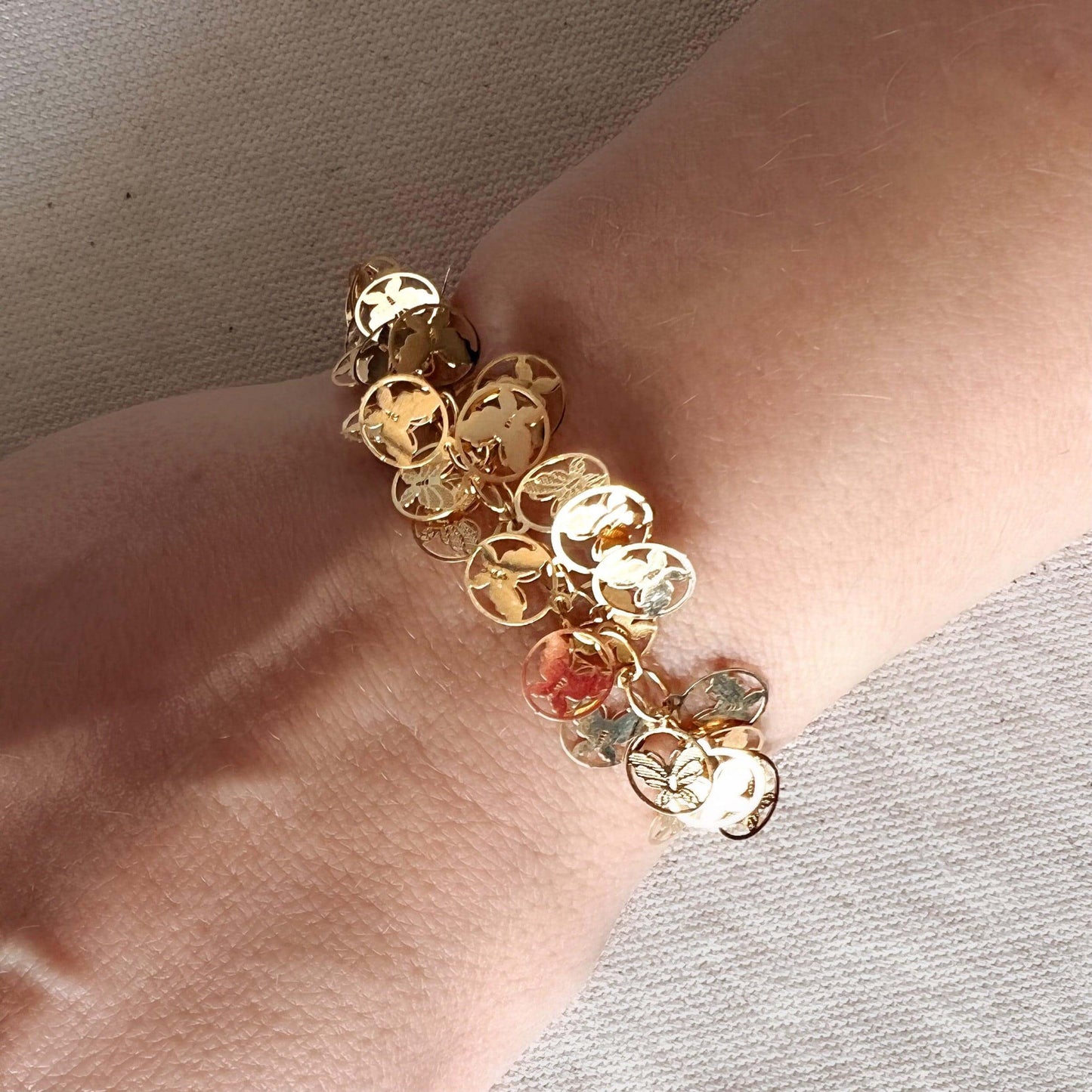 GoldFi 18k Gold Filled Butterfly Bracelet,